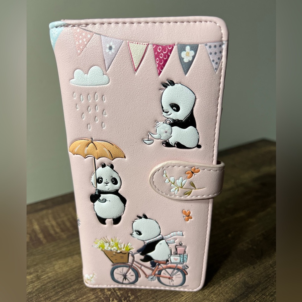 Shagwear Pink Panda Large Zipper Wallet
